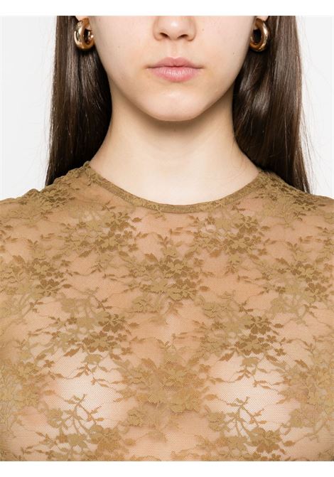 Body a maniche lunghe in pizzo in verde khaki Alex perry - donna ALEX PERRY | BY050PF25KHK